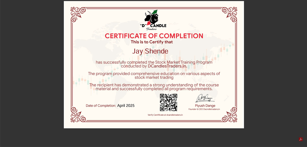 Certificate Generator - DCandleTraders